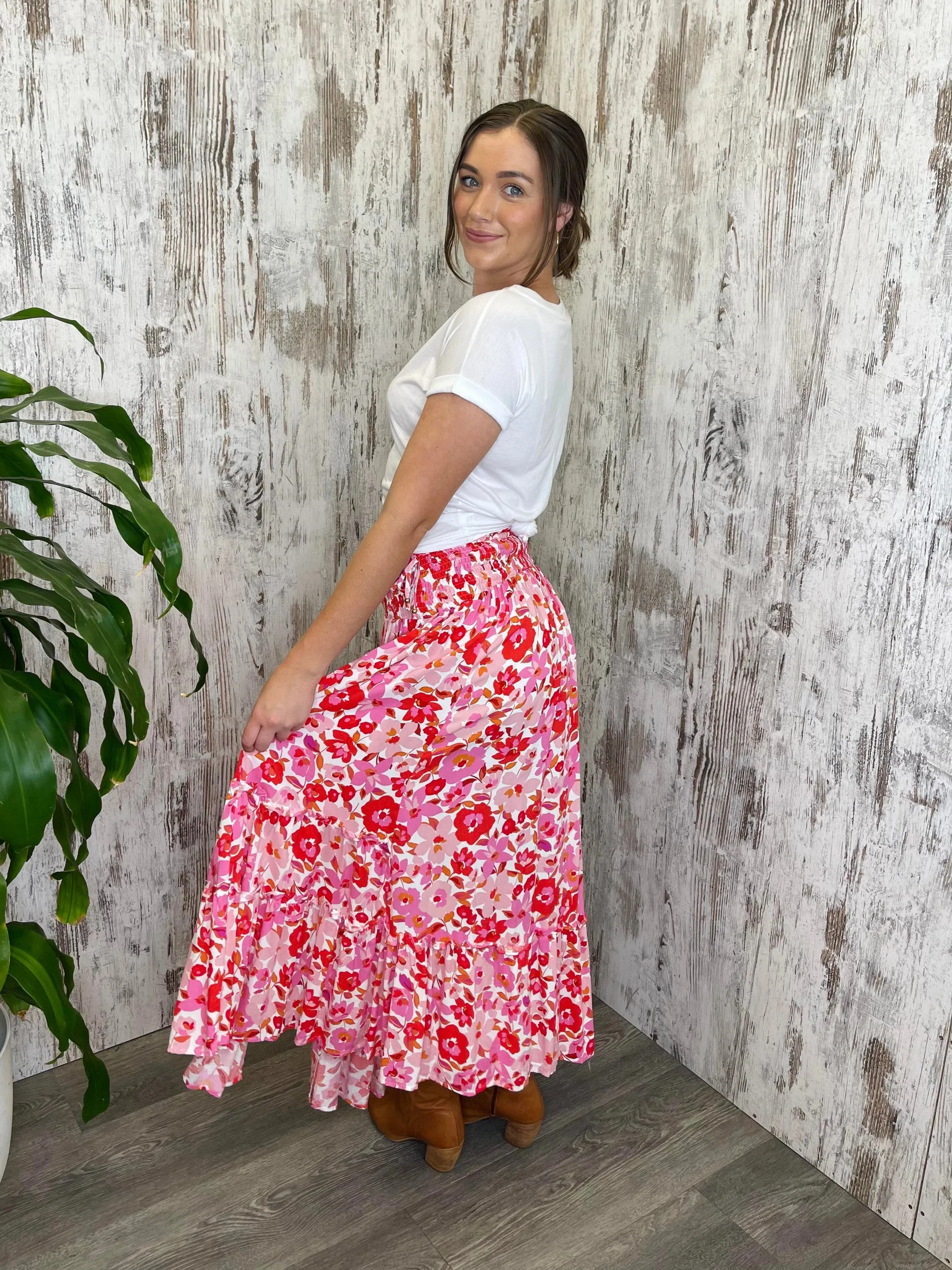 Sasha Maxi Skirt - Pink Blossom