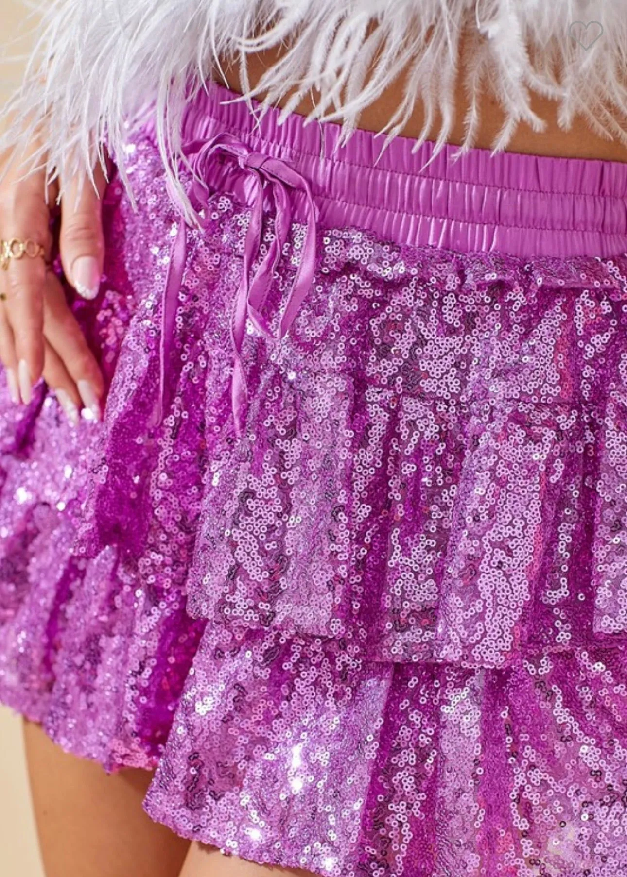 Sequin All the Ruffles Skort