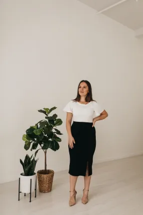 Soft Pencil Skirt in Black