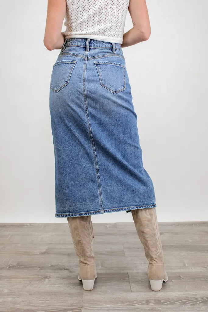 Summer House Denim Midi Skirt