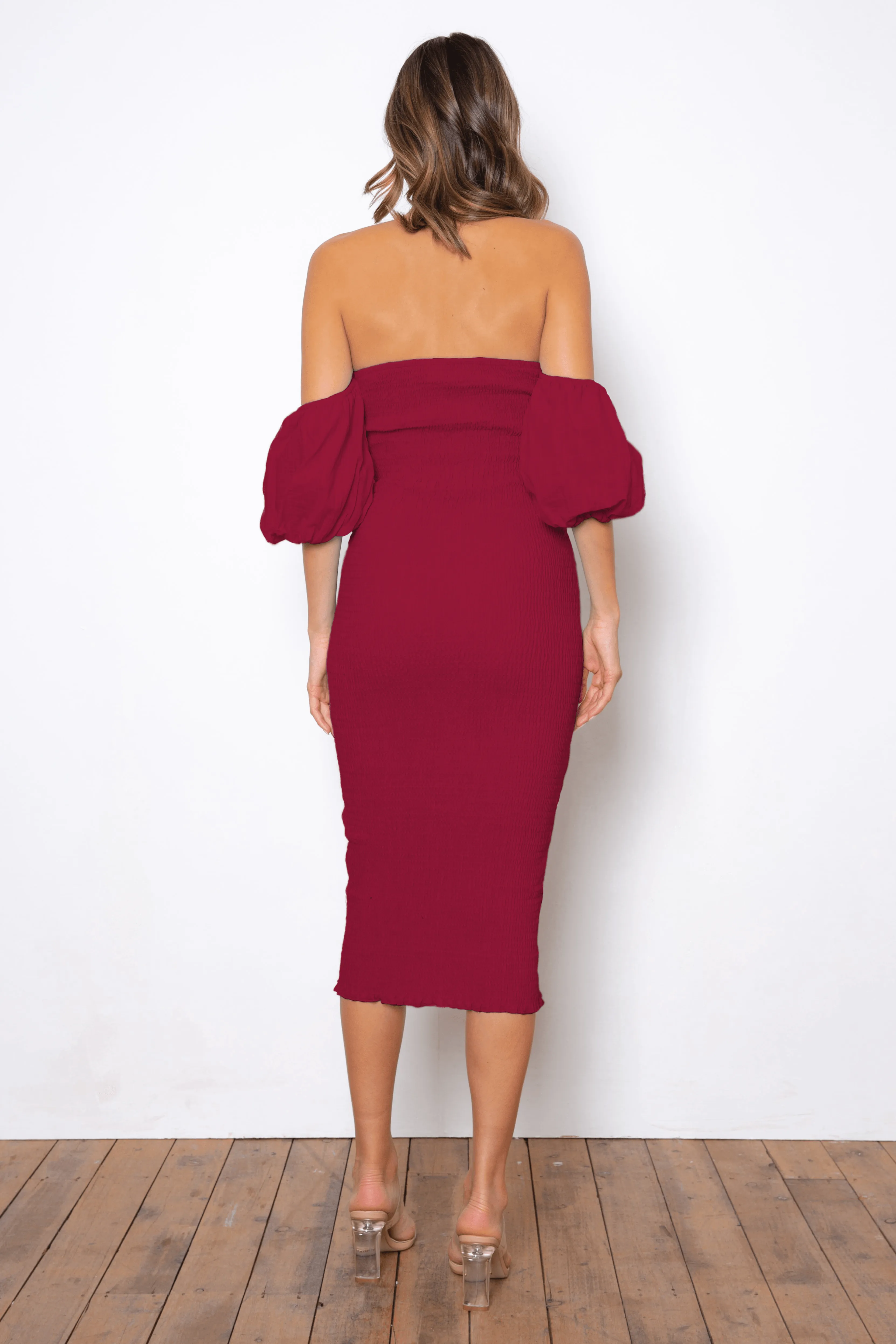 Sweetie Midi Dress - Burgundy