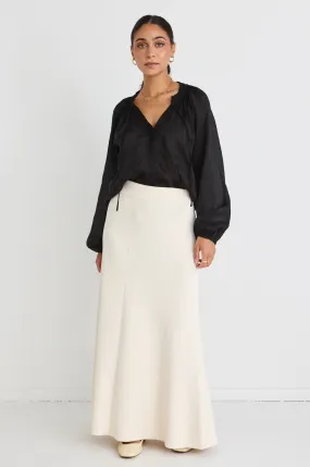 Tabitha Cream Rib Knit Maxi Skirt