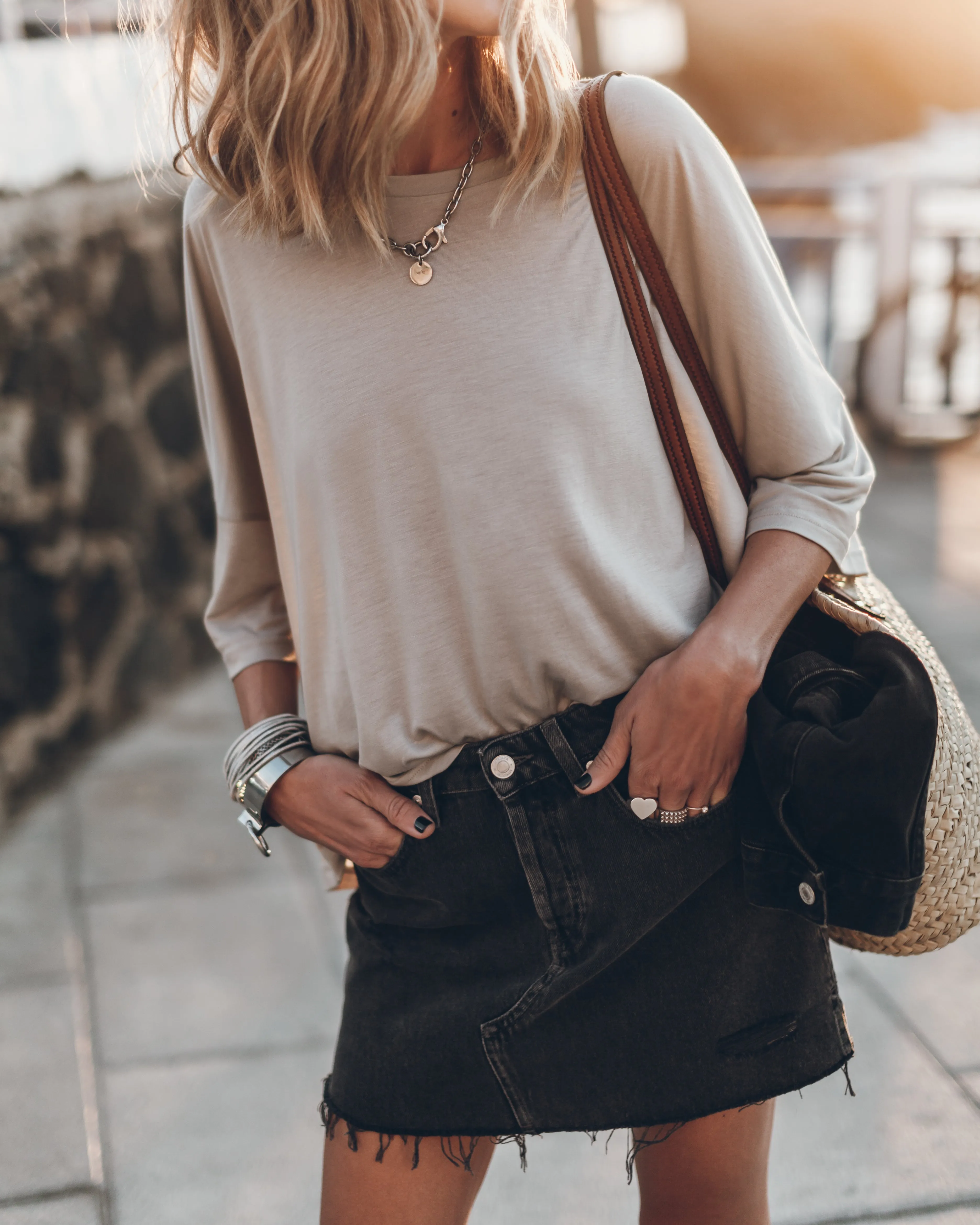 The Black Denim Skirt