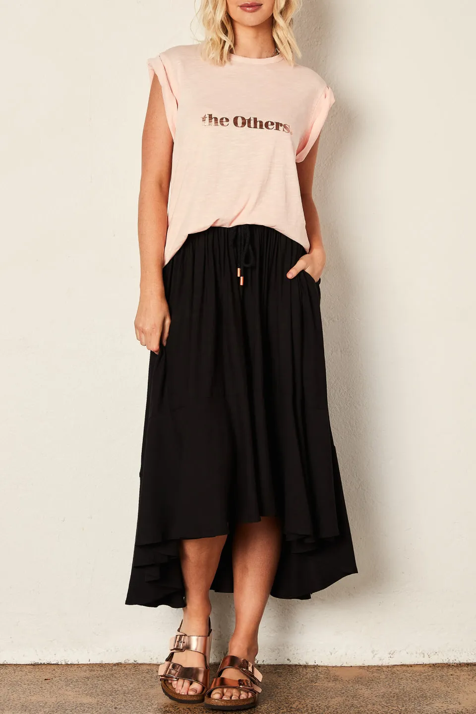 The Full Circle Black Midi Skirt