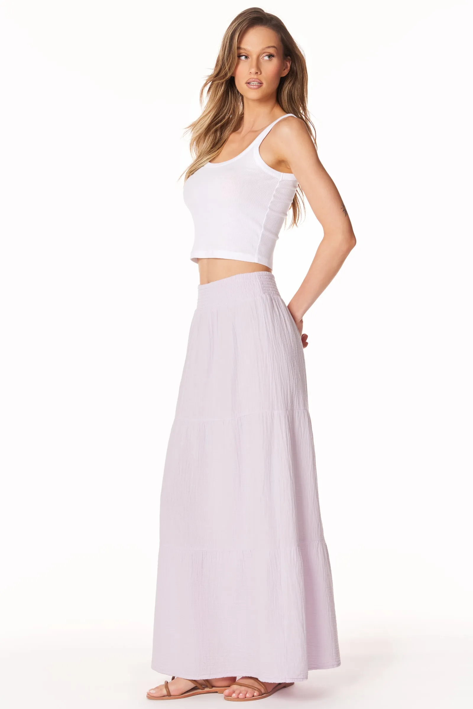 TIERED MAXI SKIRT