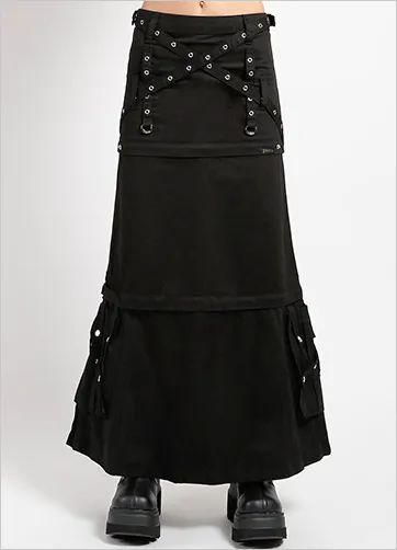 TRIPLE ZIP OFF SKIRT BLACK