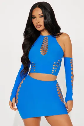 Vanna 3 Piece Seamless Skirt Set - Royal