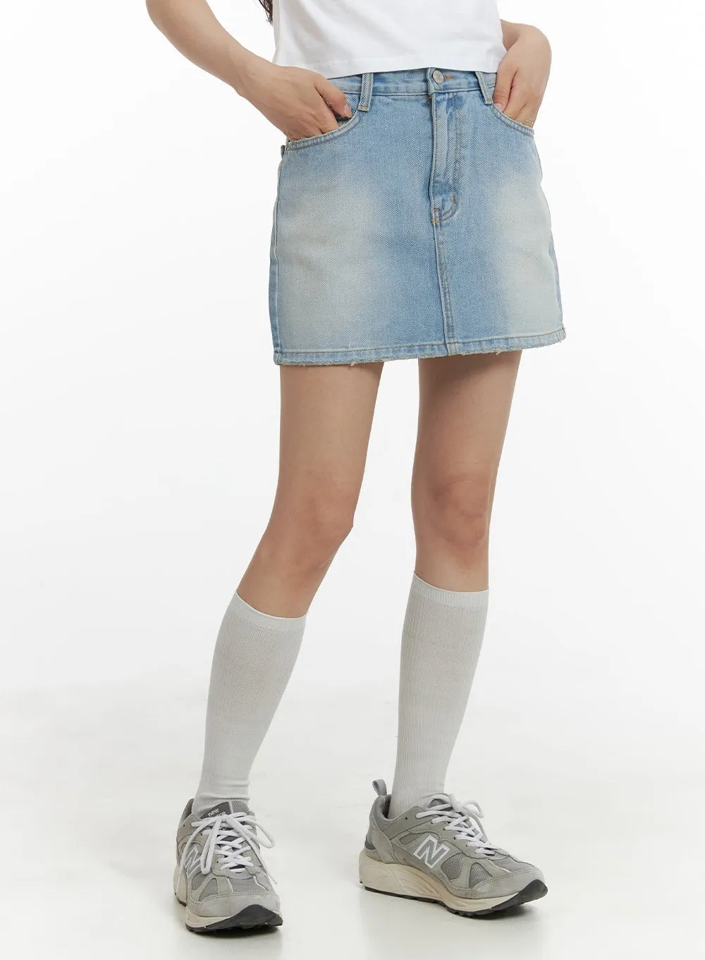 Washed Denim Mini Skirt CM426