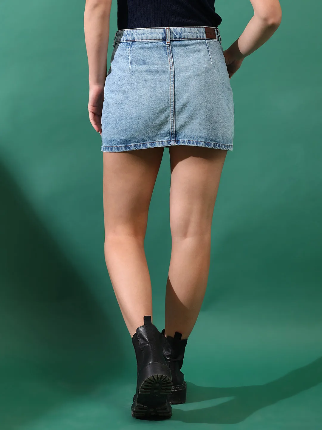 Women Denim Light Blue Skirt