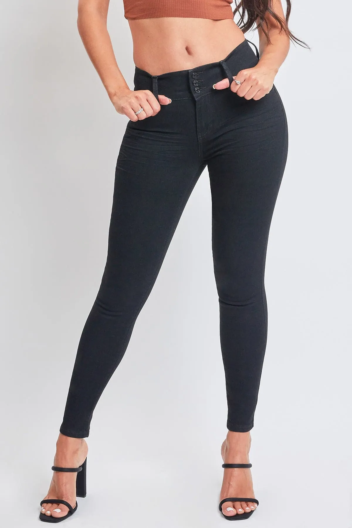 Women's Essential 3 Button Skinny Jeans